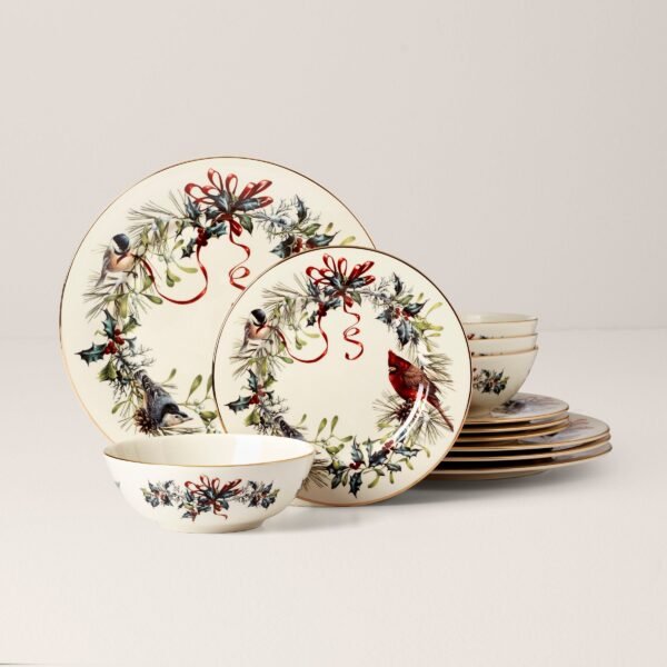 Astonishing Winter Greetings 12-Piece Dinnerware Set