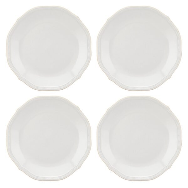 French Perle Bead Dinner Plates, Set of 4