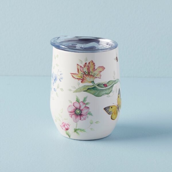 Butterfly Meadow Cream Stainless Wine Tumbler