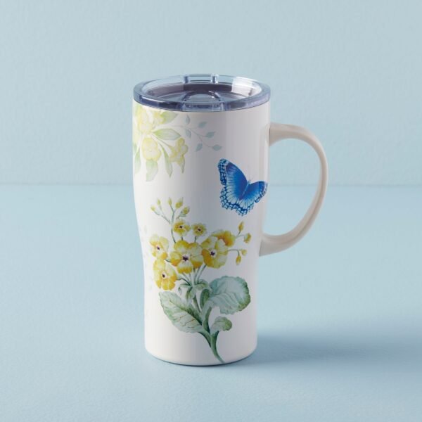 Butterfly Meadow Yellow Stainless Car Coffee Mug